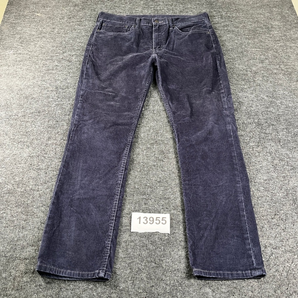 Levi's 511 Premium Slim Fit Corduroy Pants Mens 34x30 Navy Blue Straight Leg